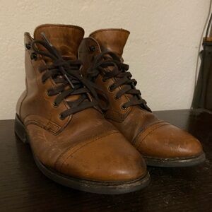 Women’s brown leather boots. Quality leather. Some wear and tear see pictures.